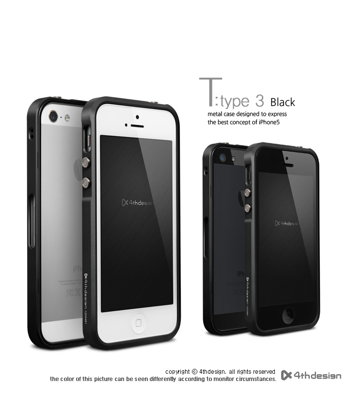 T-type3 Aluminum Case Black for Apple iPhone 5 & 5S